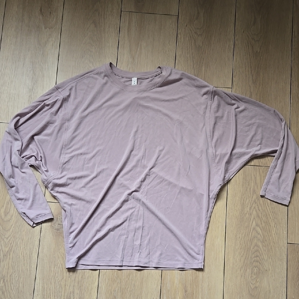 LULULEMON LOUNGEFUL DRAPE LONG SLEEVE TOP *CUPRO IN SMOKY BLUSH SZ 4